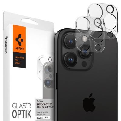 Spigen iPhone 15 Pro/15 Pro Max/iPhone 14 Pro/14 Pro Max Glass tR Optik Crystal Clear (2 Pack)