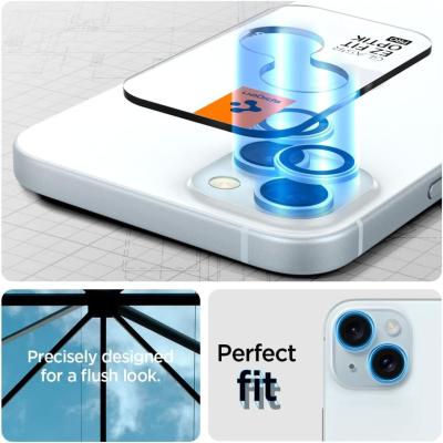 Spigen Glass tR EZ Fit Optik Pro 2 Pack iPhone 15/15 Plus/14/14 Plus Blue