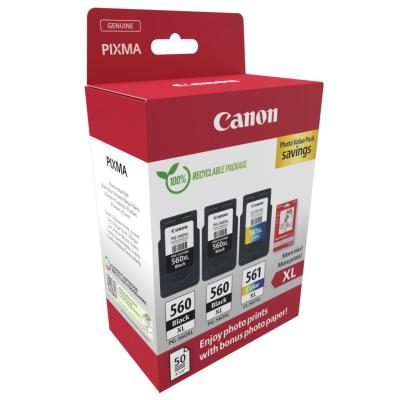 Canon 2xPG-560 XL + CL-561 XL Multipack tintapatron + Photo Paper Value Pack