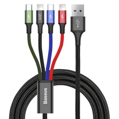 Baseus Fast 4 az 1-ben USB-C / 2x Lightning / Micro 3,5A 1,2m kábel Black