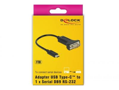 DeLock USB Type-C > 1xSerial DB9 RS-232 Adapter