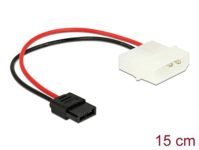 DeLock Power Cable Molex 4 pin plug to Slim SATA 6 pin receptacle 0,15m