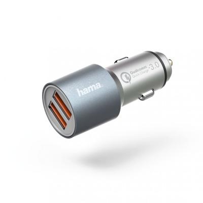 Hama Qualcomm Quick Charge 3.0 Car Charger 2xUSB Metal Silver