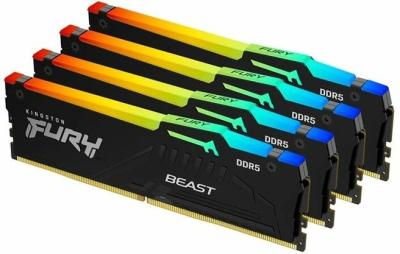 Kingston 64GB DDR5 5600MHz Kit(4x16GB) Fury Beast RGB Black