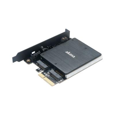Akasa M.2 PCIe and M.2 SATA SSD RGB Adapter Card