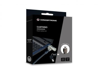 Conceptronic  CUSTODIO02BN Keyed Laptop Lock 1,8m Black