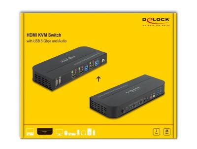 DeLock HDMI KVM Switch 4K 60 Hz with USB 3.0 and Audio