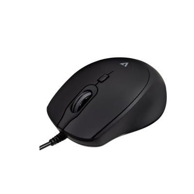V7 MU350 USB Wired Pro Silent Mouse Black