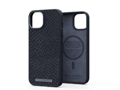 Njord Salmon Leather Magsafe Case iPhone 14 Vindur | Black