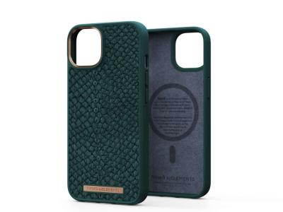 Njord Salmon Leather Magsafe Case iPhone 14 Jord | Dark Green