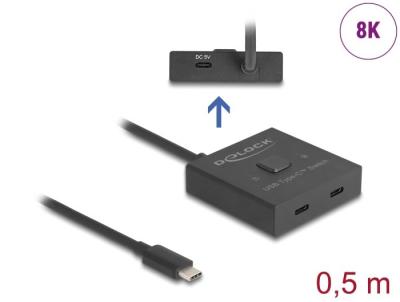 DeLock USB 10 Gbps USB Type-C Switch 2 to 1 bidirectional 8K