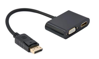Gembird A-DPM-HDMIFVGAF-01 DisplayPort male to HDMI female + VGA female adapter cable Black