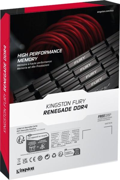 Kingston 32GB DDR4 3600MHz Kit(4x8GB) Kingston Fury Renegade Black