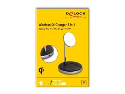 DeLock Wireless Charger 2 in 1 with 5 W / 7.5 W / 10 W / 15 W - Qi