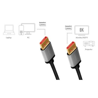 Logilink DisplayPort cable DP/M to DP/M 8K/60 Hz 3m Black/Grey