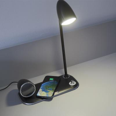 Tellur Nostalgia Wireless Desk Charger 15W Bluetooth Speaker 5W Desk Lamp Black