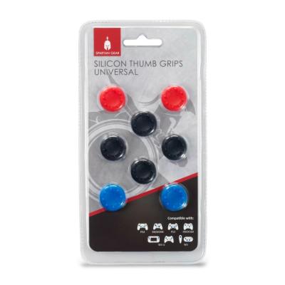 Spartan Gear Silicon Thumb Grips Universal (8pcs - colour: 4pcs Black, 2pcs Red, 2pcs Blue)