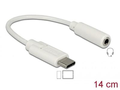 DeLock Audio Adapter USB Type-C male > Stereo Jack female 14cm White