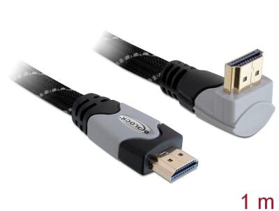 DeLock High Speed HDMI with Ethernet HDMI A male > HDMI A male angled 4K 1m cable
