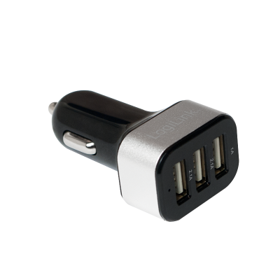 Logilink PA0082 3-port USB Car Charger 25,5W Black