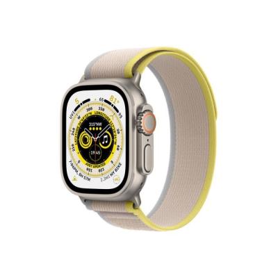 Apple Watch Ultra GPS + Cellular 49mm Titanium Case with Yellow/Beige Trail Loop (S/M)