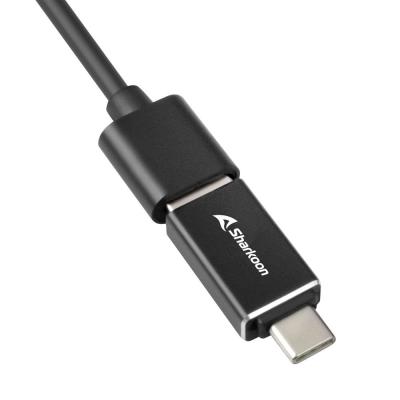 Sharkoon 3-Port USB3.2 Aluminium Hub + RJ45 Ethernet Adapter Black