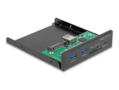 DeLock Front Panel 3.5″ USB 5 Gbps 1 x USB Type-C + 2 x USB Type-A + SD and Micro SD slot
