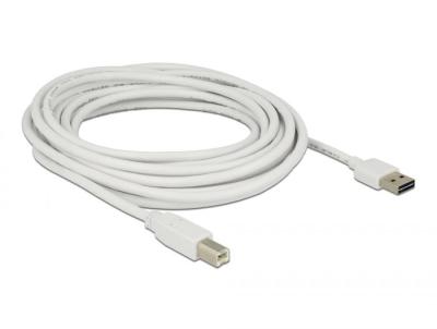 DeLock EASY-USB 2.0 Type-A male > USB 2.0 Type-B male Cable 5m White