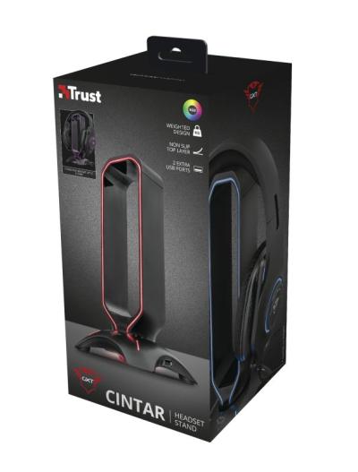 Trust GXT 265 Cintar RGB Headset Stand Black