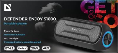 Defender S1000 20W Bluetooth Speaker Black