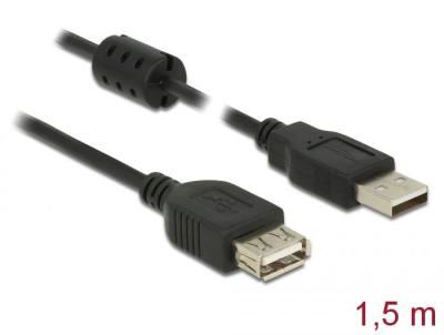 DeLock Extension cable USB 2.0 Type-A male > USB 2.0 Type-A female 1.5m Black