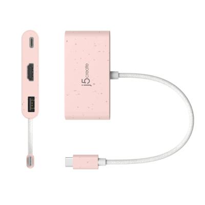 j5create JCA379ER USB-C to HDMI & USB Type-A with Power Delivery Rose