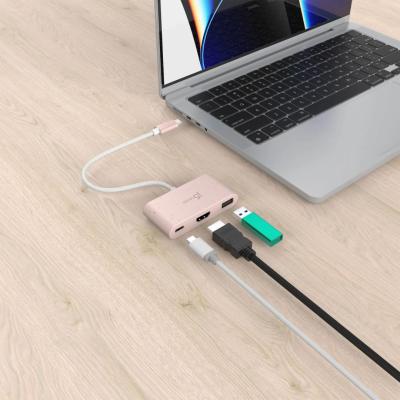 j5create JCA379ER USB-C to HDMI & USB Type-A with Power Delivery Rose