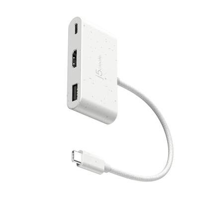 j5create JCA379EW USB-C to HDMI & USB Type-A with Power Delivery White