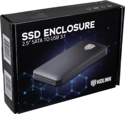 Kolink 2,5" SATA III SSD enclosure with USB-C Black