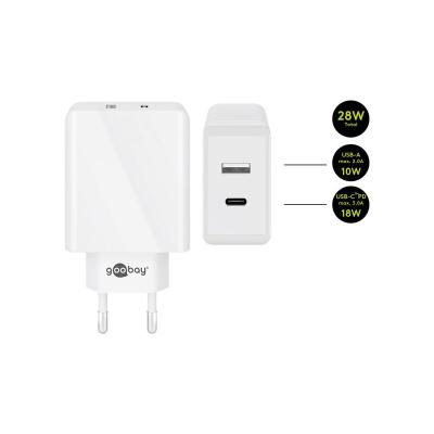 Goobay Dual USB Wall Quick Charge White