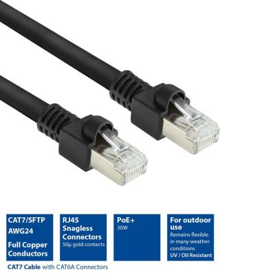 ACT CAT7 S-FTP Patch Cable 0,5m Black