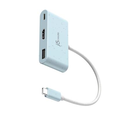 j5create JCA379EC USB-C to HDMI & USB Type-A with Power Delivery Cyan