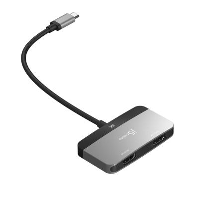 j5create JCA465 8K USB-C to Dual HDMI Display Adapter Space Gray/Black