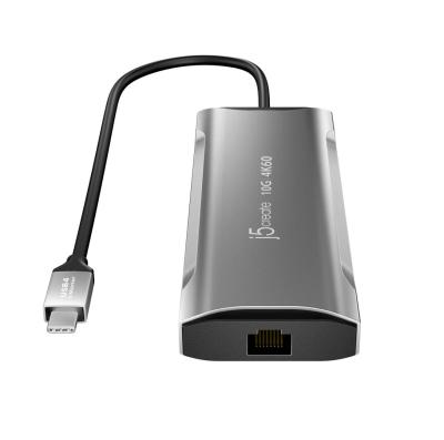 j5create JCD392 4K60 Elite USB-C 10Gbps Travel Dock Space Grey