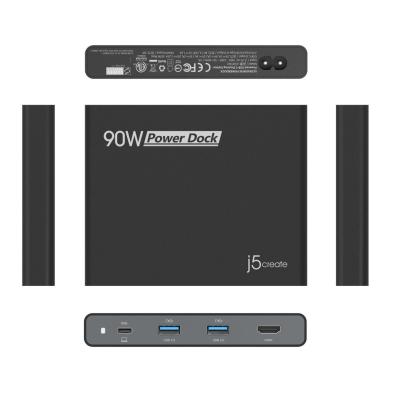 j5create JCDP392 90W Built-in USB-C Travel Dock Black
