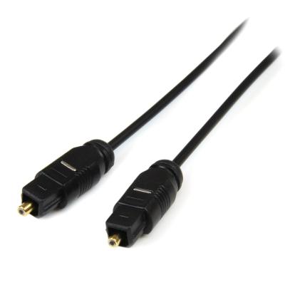 Startech 15 ft Thin Toslink Digital Optical SPDIF Audio Cable Black