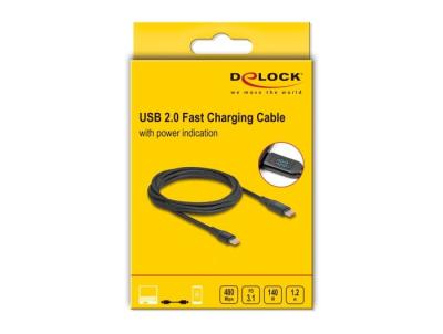 DeLock USB-C to USB-C male/male cable 1,2m Black