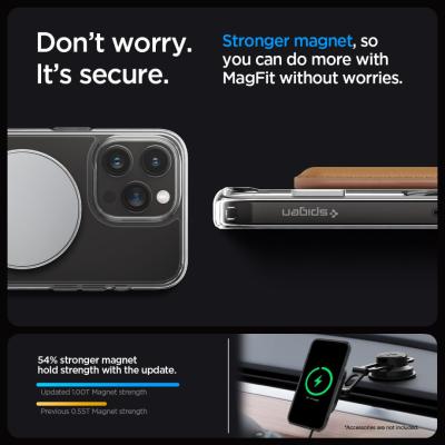 Spigen iPhone 15 Pro Max Case Ultra Hybrid S MagSafe (MagFit) Crystal Clear