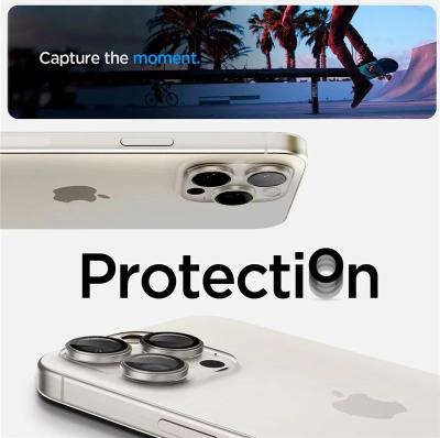 Spigen Glass tR EZ Fit Optik Pro 2 Pack white titanium for iPhone 15 Pro/15 Pro Max