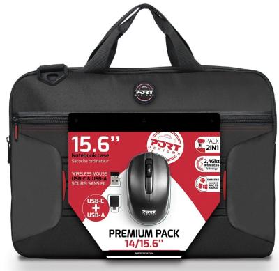 Port Designs PC Bag + Wireless Mouse 15,6" Black
