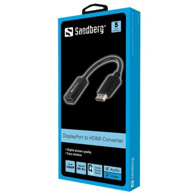 Sandberg Adapter DisplayPort>HDMI Black