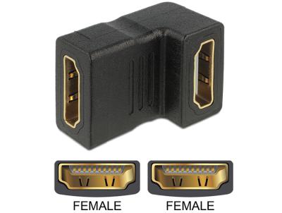 DeLock Adapter HDMI female > HDMI female 90° down