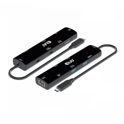 Club3D USB4 Gen3x2 Type-C 6-in-1 Hub with HDMI 8K60Hz or 4K120Hz 2xUSB Type-A(10G) Ethernet RJ45(2.5G) and 2xUSB Type-C 1x Data(10G) and 1xPD3.0 charging 100 watt