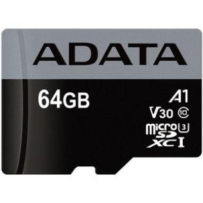 A-Data 64GB microSDXC Premier Pro UHS-I U3 Class 10 (V30S) + adapterrel